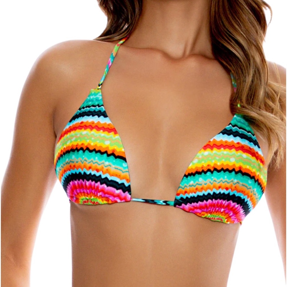 Luli Fama Women's Hola Verano Molded Cup Push Up Tri Halter Bikini * No Size*